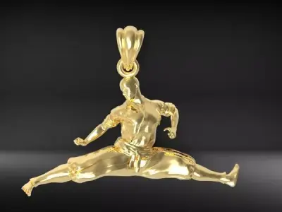 Karate Fighter Pendant 3D print model