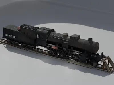 Steam Train Model Loosly Based on the kriegslokomotive br 52 3D model