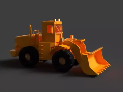 Chinese wheel loader   Low-poly 3D model