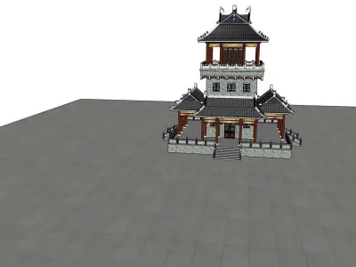 Chinese Pagoda  Low-poly 3D model