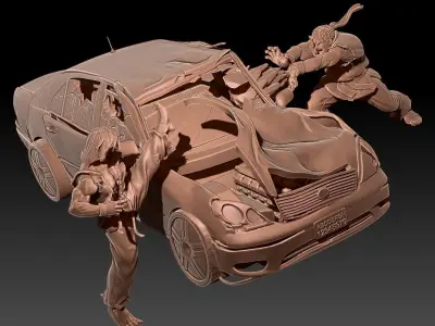 SF2 Bonus Stage Printable Diorama  3D print model