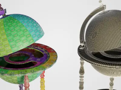 Vintage Globe Trolley 3D model