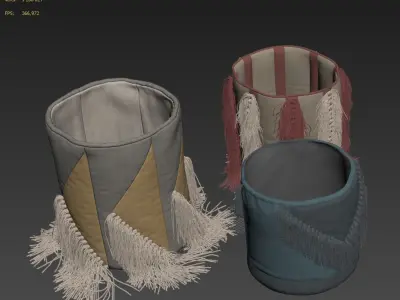 Decorative basket set 3D model