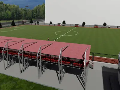 Stadium Sports facility Football training pitch  3D model