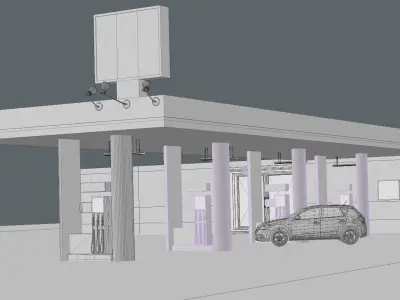 Gas station 3D model buy