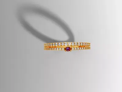 Double Row Pave Diamond Ring 3D print model