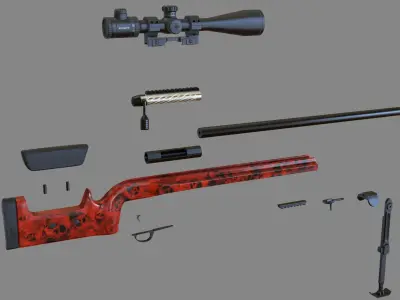 Sabatti  TLD  Red Low-poly 3D model