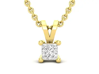 AV 500 Diamond Solitaire Pendants Princess  3D print model