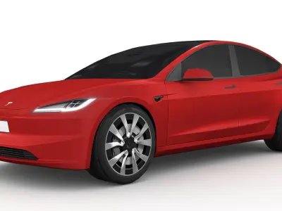 Tesla Model 3 2024 Low-poly 3D model