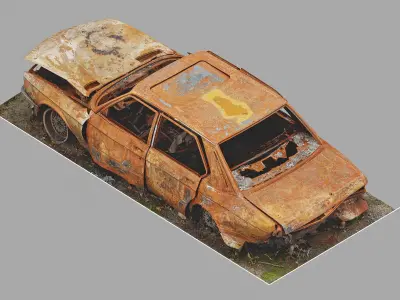 Car1 burned 3D model