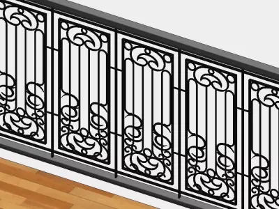 Classic Railing Revit Family type 015 3D model