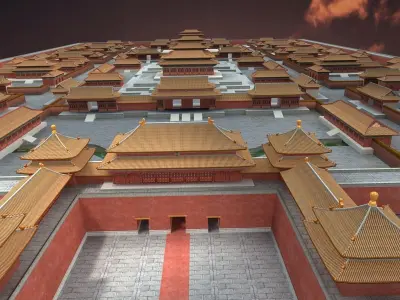  Chinese forbidden city  ancient building  3D model