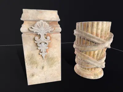 Marble Floral Garden Decoration Low-poly 3D model get