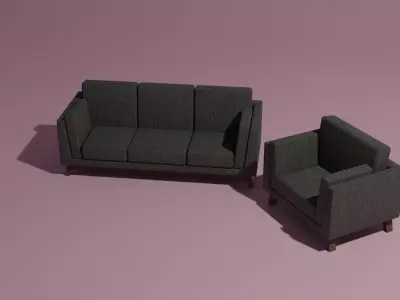 Couch and sofa 3D model