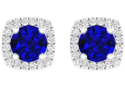 AV 295 Round Diamond Ladies Halo Style Stud Earring 3D print model