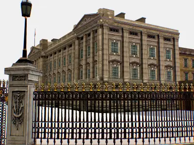 Residence and Administration Buckingham Palace 3d models Low-poly 3D model