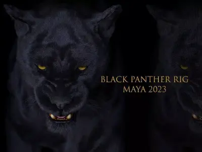 Black Panther RIG Xgen core 3D model