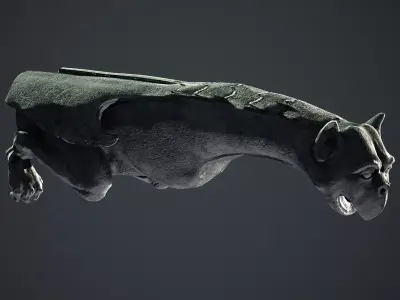 Waterspout Gargoyle Toon Bat Low-poly 3D model