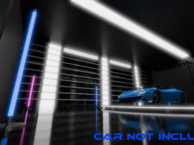 Neon Car Showroom 3D model