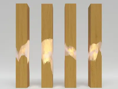 Epoxy Wood Fairylight  Columns 3D model