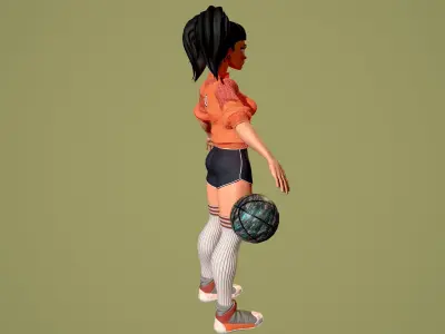 Basket girl  Low-poly 3D model buy