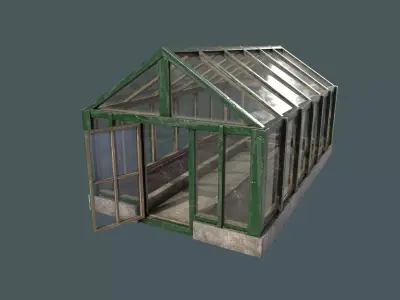 Glass Greenhouse Low-poly 3D model