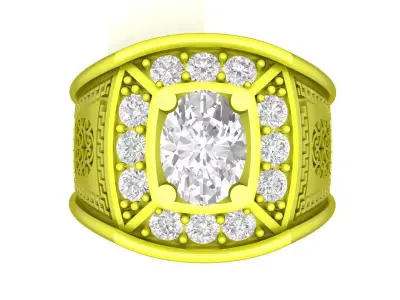 A7645 Korean Style Diamond Art Men Ring 3D Model 3D print model