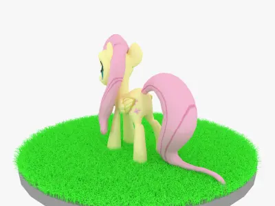 Cartoon Pony Rigged Low-poly 3D model