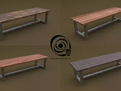 bench 05 4in1 - 4 Texture 1 Model Low-poly 3D model