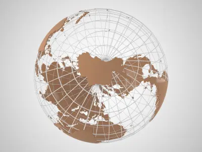 Globe News Skeleton Latte Color 3D model