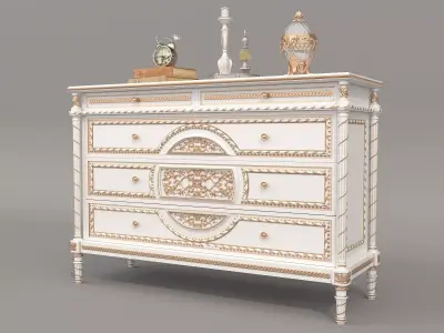 Classic European style Sideboard and Decoration 8 3D model