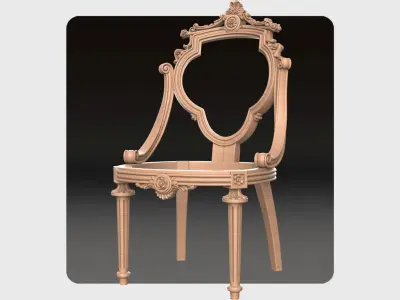 Carved chair for cnc 12 3D model