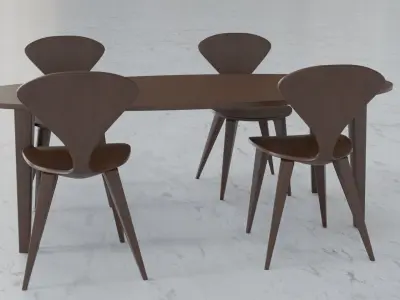 cherner oval table Low-poly 3D model