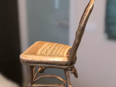 Wicker Chair Low-poly 3D model