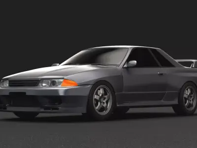 Nissan GT-R bnr32  no interior 3D model