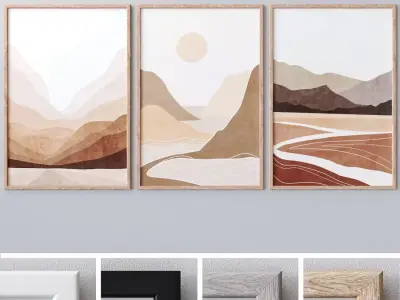 Photo Frames Set  08 3D model