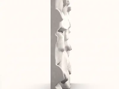Eroded Basalt Wall Scene Geometry 3D model