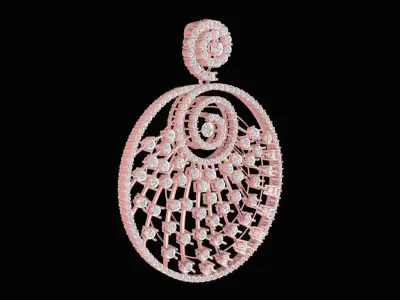 Luxury Spiral Diamond Pendant 3D Model 900 3D print model