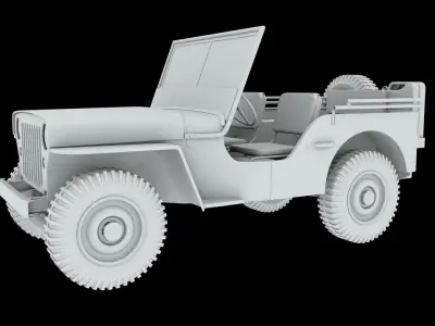 Jeep 3d model wwii armoured car 3D model