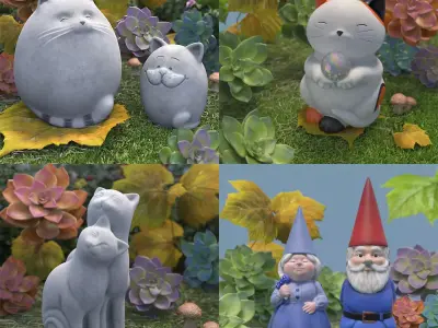 Garden Sculpture Collection 3D model