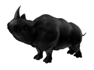 Rhino Rigged and Animated Low-poly 3D model