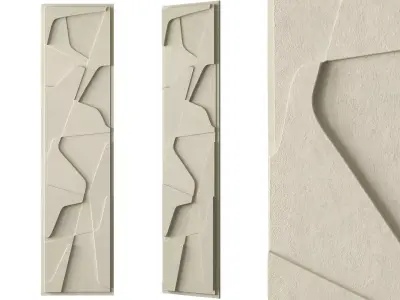 Long abstract relief artwork 3D model