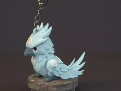 Falcon Bird Guardian Air - Figure decorative and keychain 3D print model