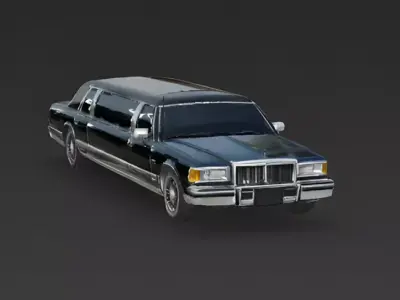 Classic American Stretch Limousine 3D Model Low-poly 3D model