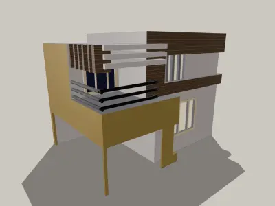 Contemporary Elegance - A Stunning 3D Modern House Low-poly 3D model
