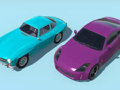 30 Cars Pack with Interior - Racing Cars Low-poly 3D model