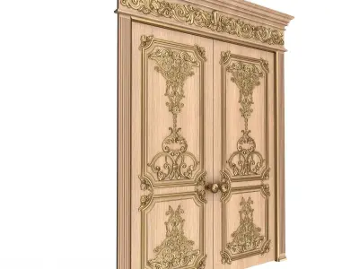 Carved Door Classic 0801 Wood Low-poly 3D model