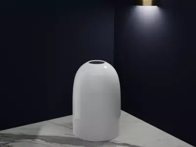 Ceramic White Vase 6 Free 3D model