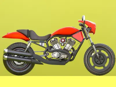 Chinese HD Motorbike 3D model
