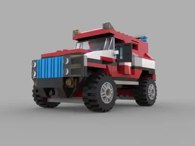 Lego jeep game Low-poly 3D model